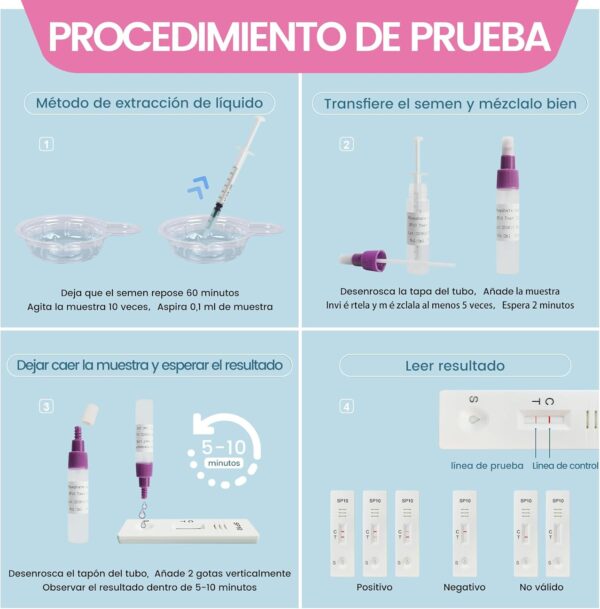 Accufast Test de Fertilidad Masculina | Prueba de Esperma - Prueba de Fertilidad Masculina en Casa | Indica Recuento de Espermatozoides Normal o Bajo | Resultado rápido privado preciso en casa - Image 6