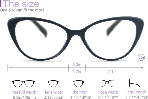 MODFANS Un Pack de 4 Gafas de Lectura Mujeres Anti Luz Azul,Lente Clara,Vision Clara - Ligeras Comodas,Colores Mezclados - Image 3