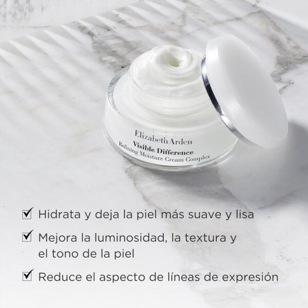 Elizabeth Arden - Visible Difference, Crema Hidratante Facial de Día, con Escualano, Suaviza, Alisa y Mejora el Tono de Piel, Reduce las Líneas de Expresión, Apta como Base de Maquillaje - 75 ml - Image 2