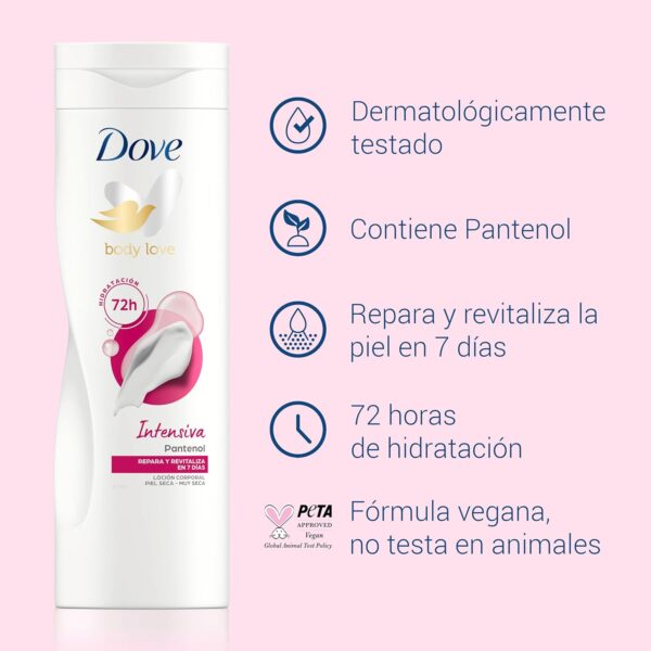 Dove Loción Corporal para pieles extra secas Intensiva que hidrata profundamente la piel, 12 x 250 ml - Image 6