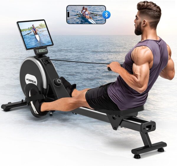 DMASUN Maquina de Remo para casa, 16 Niveles de Resistencia magnética, Soporta hasta 160 kg, Dobles mejorados, Ultra silenciosa y Estable, Conexión a la App, Almacenamiento Vertical para Ahorrar - Image 7