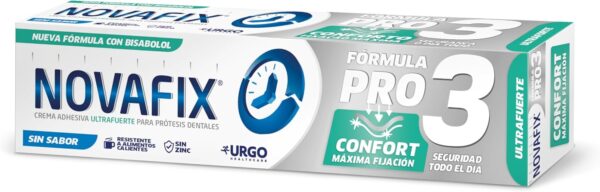 Urgo Novafix - Pro3 Confort Sin sabor - Crema adhesiva dentaduras postizas 40 g