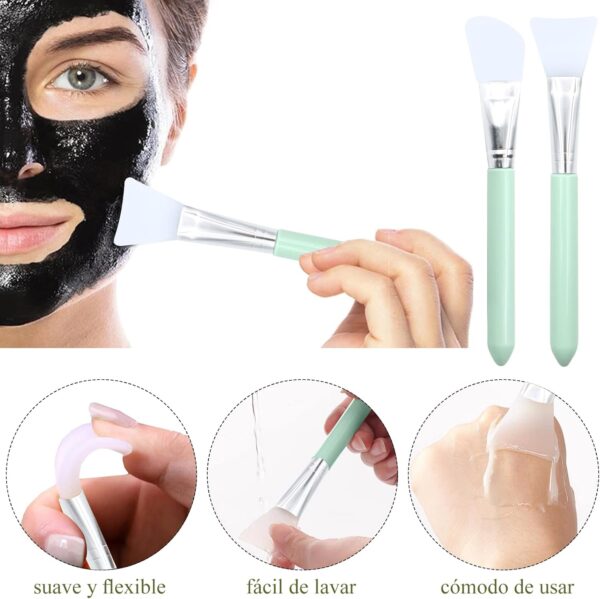 VEGCOO 6 en 1 Gua Sha Facial Rodillo de Jade, Rodillo Masaje Facial+ Guasha Facial Piedra+ Diadema+Cepillo de Mascarilla de Silicona+Bolsa, Rodillo Masaje Facial para Mujer, Aliviar las Arrugas - Image 6
