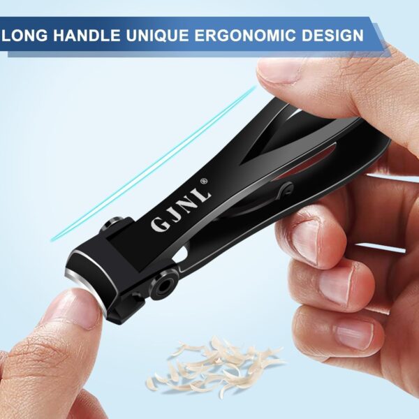 Cortaúñas en ángulo para uñas gruesas, regalos de Navidad para hombres, 16 mm de ancho, cortaúñas para personas mayores, regalos secretos de Navidad para papá, cortaúñas alemanes resistentes (negro y - Image 6