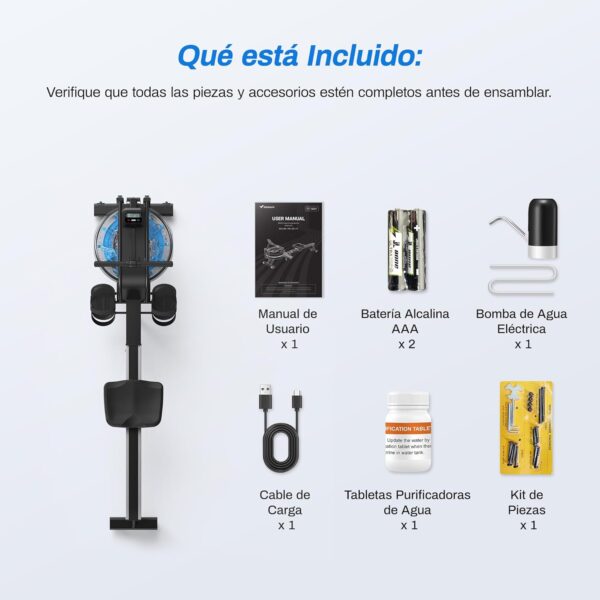 MERACH Máquina de Remo de Agua para Casa, Máquina de Remo con Inclinación de 45° y Mayor Resistencia, Capacidad de Peso de 160 kg, con Conexión Bluetooth (Agua) - Image 8