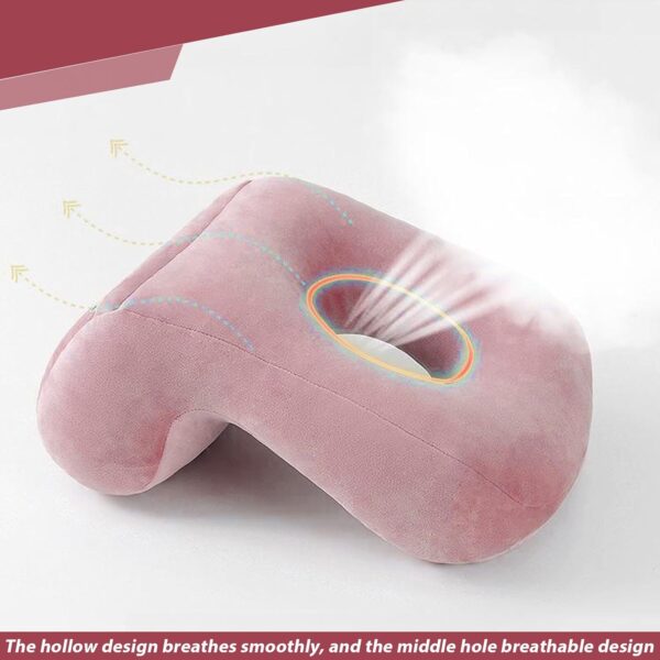 Molbory Cojín de escritorio de felpa, almohada para dormir, almohada de masaje con agujero, almohada con túnel de brazos, cojín cervical, funda para camilla de masaje, reposacabezas de masaje, cojín - Image 5