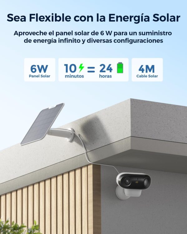 Reolink 4K Camara Vigilancia WiFi Exterior Solar, Visión Nocturna Verdadera en ColorX F1.0, Gran Angular de 180, 8MP Camara Seguridad con 2,4/5GHz Wi-Fi 6, Detección PIR y AI, Argus 4 Pro+Panel Solar - Image 7