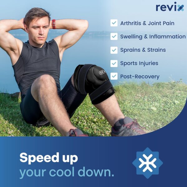 REVIX Paquete de hielo XXXL de 20 pulgadas para rodillas reutilizable, envoltura de rodilla de hielo con compresión fría para artritis, desgarro de menisco y ACL - Image 6