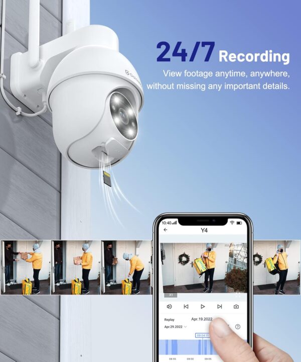 GALAYOU Camara Vigilancia WiFi Exterior - 2K Camaras IP Vigilancia Domicilio 360° con Visión Nocturna en Color, Alerta de Movimiento, 24/7 Grabación en Tarjeta SD, IP65, Compatible Alexa - Image 7