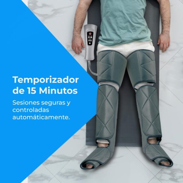 NK Masajeador de piernas, 6 Modos de masajes completos y parciales, 4 Niveles de Intensidad para cada modo, Temporizador con botones, Función Calor, Compresión de aire para relajación muscular - Image 6
