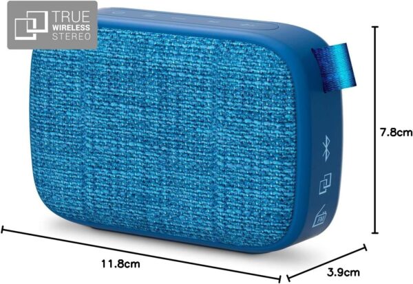 Energy Fabric Box 1+ Pocket Blueberry - Altavoz Portátil (Tws, Bluetooth V5.0, 3W, Usb&Microsd Mp3, Fm Radio, Audio-In), Color Azul, 118 X 78 X 39 mm - Image 10