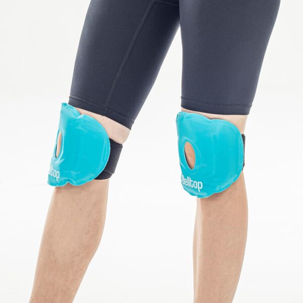 Pack de 2 bolsas de gel frío/calor reutilizables. Hielo lesiones (rodillera ligamento y menisco) con banda de compresión. Bolsa caliente para microondas y compresas gel frío lesiones para congelador