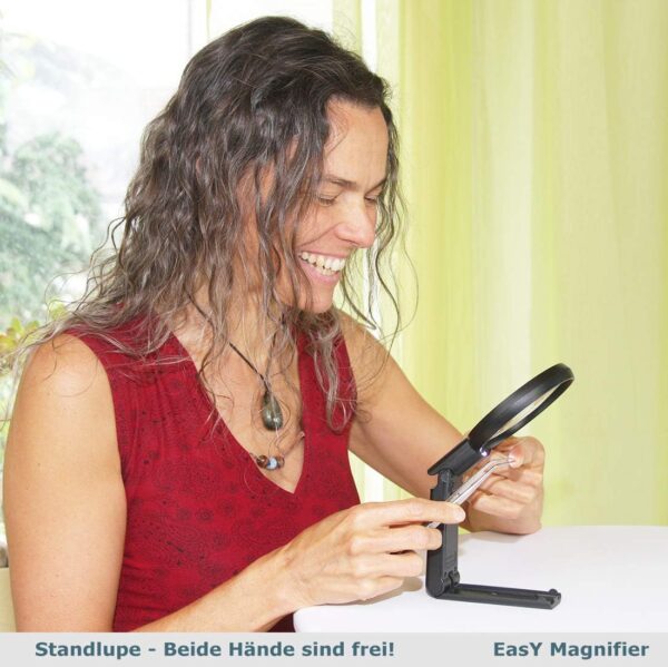 EASY MAGNIFIER Lupa de Mesa para Leer Libros con Luz LED 2x/4x Trabajo; Lupas Lectura de Gran Aumento Profesional; Lupa de Mano Niños iluminada; Regalos para Personas Mayores - Image 8