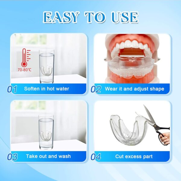 Ruiqas Protectores Bucales para Moler Dientes Corrector de Alineación de Dientes Transparente Aparato Ortodoncia Retenedor - Image 4