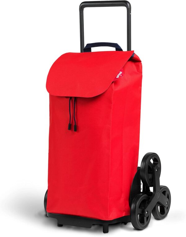 Gimi Tris Urban Rojo - Carro de la compra con 6 ruedas, bolsa impermeable, poliéster, capacidad 52L, rojo, 44.1 x 50.7 x 95.6 cm, Grande