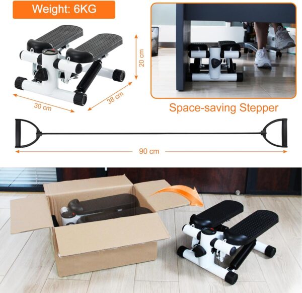 Pejevir Stepper para ejercicios, mini escaleras con banda de resistencia y contador de calorías, máquina de ejercicio de fitness para ejercicio, fitness, oficina, casa - Image 4