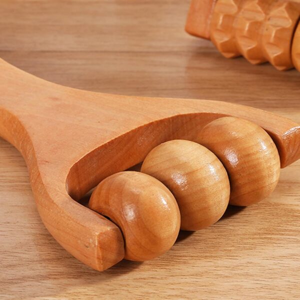 Madera Masajeador Rodillo,Rodillo de Masaje de Madera con Mango,Masaje Maderoterapia Madera,Masajeador de madera portátil,Masaje con Mango Rodillo,Masaje del Cuerpo Maderoterapia Madera - Image 5