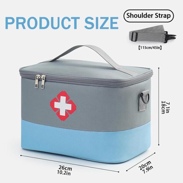 Qaestuan Botiquín de Primeros Auxilios, Portátil Bolsa Botiquin Vacia, Impermeable Botiquin de Primeros Auxilios Viaje, Bolsa de Medicina, para Hogar, Oficina, Deportes, Viajes, Senderismo, Camping - Image 2