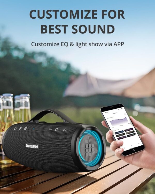 Tronsmart Mirtune S100 Altavoz Bluetooth 50W, Altavoz Portátil Potente, Resistente al Agua IPX7, Retractable Handle, 20H de Reproducción, Sonido Estéreo, Aux y Powerbank, Speaker con EQ para Exterior - Image 6