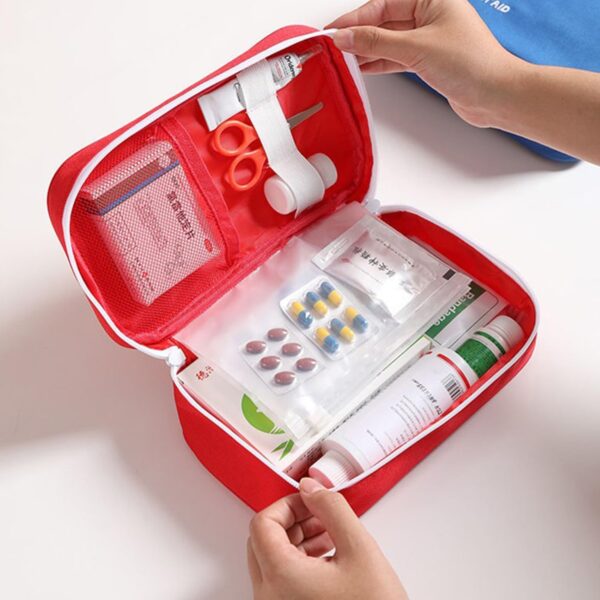 Bolsa de medicina de viaje de 2 piezas, bolsa de medicina de primeros auxilios, bolsa de medicina para senderismo y camping, bolsa de almacenamiento de medicina, bolsa de medicina portátil - Image 4