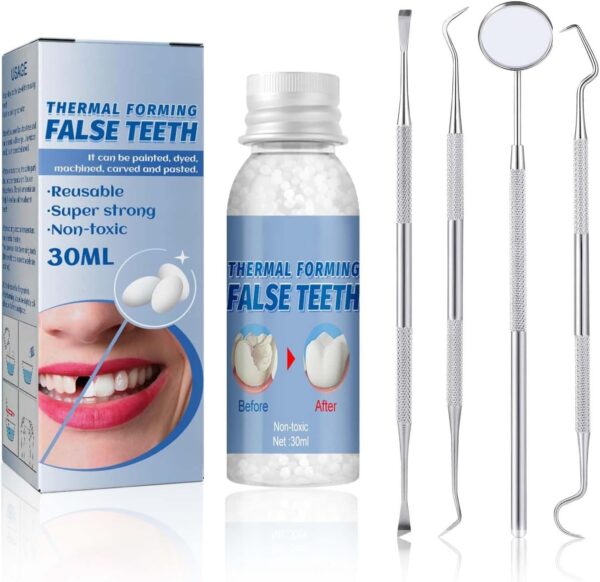 Kit de Reparación de Dientes,Dientes Postizos Temporales,Empaste Provisional Dental, Material de Relleno de Dientes Dentales