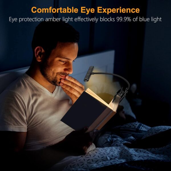 Gritin 19 LED Luz de Lectura, Lámpara de Lectura USB Recargable de 360° Flexible con 3 Modos de Iluminación - Protección Ocular & Atenuación Continua & Larga Duración Luz de libro para leer en la cama - Image 4