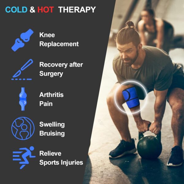 Paquete de Frío de Gel de Hielo para Rodilla Reutilizable con Cintas – Bolsa Gel Hielo Frío y Calor para Cirugía de Reemplazo, Hinchazón, Alivio del Dolor Articular, Artritis y Más - 8"x 5,5" - Image 8