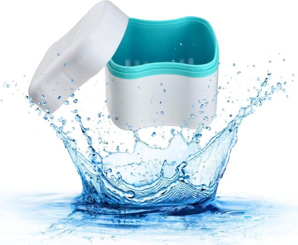 Caja de Baño de Dentadura con Cepillo Limpiador de Dentaduras Cepillo Dientes de Dentaduras Postizas, Caja Contenedor de Dentaduras con Cesta Retenedor Cepillo Dentadura para Viaje (Verde) - Image 5