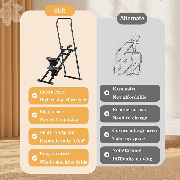 Nuevo Escalador De Escalera Vertical Plegable, Máquina De Escalada De Escalones De Entrenamiento De Cuerpo Completo con Pantalla LCD, Altura De ángulo Ajustable, Escalón De Fitness De 330 Libras - Image 4
