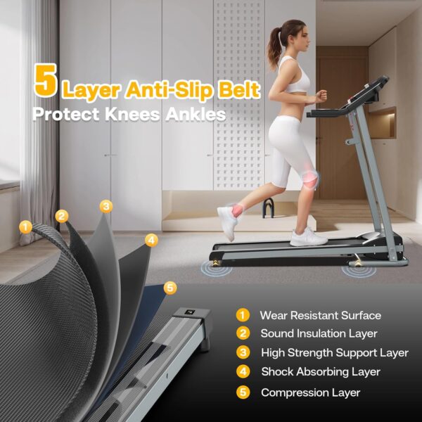 FYC Cinta de correr plegable para apartamentos pequeños, máquina eléctrica para gimnasio en casa, entrenamiento de fitness, caminar, fácil de instalar, ahorra espacio - Image 2