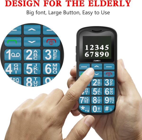 uleway Teléfono Móvil para Personas Mayores, Senior Móviles de Teclas Grandes, SOS Botón, Doble SIM, Llamada Rápida, Sonido Fuerte de Radio, Base de Carga, Fácil de Usar para Ancianos (Azul+) - Image 5
