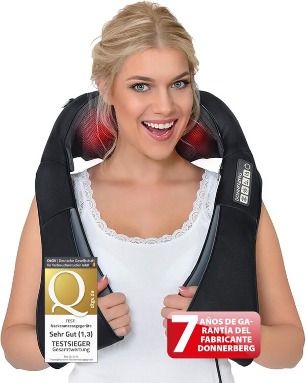 Donnerberg® Masajeador Cervical y Espalda Manual| Masajeador Cuello| 7 años de garantía |Masajeador Muscular| calor infrarrojo| Calidad Alemana