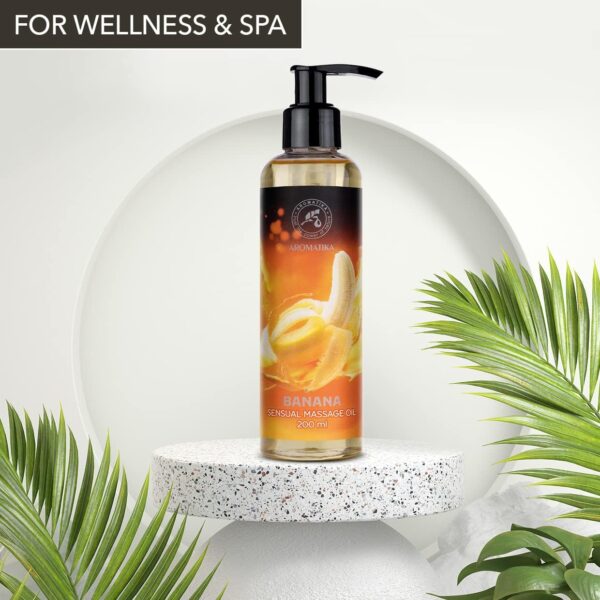 Aceite de Masaje Sensual de Plátano - Banana 200ml - con Aceite de Semilla de uva y Aceite de Almendras - Cosméticos Naturales - Aceite de Masaje - Aceite de Masaje y Relajación - Image 3