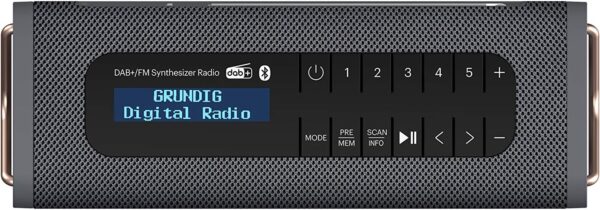 Grundig GBT Band Black: altavoz Bluetooth con radio DAB+ y FM, alcance de 30 metros, más de 8 horas de reproducción, batería de 3,7 V con 2000 mAh, versión Bluetooth V5.0 - Image 3