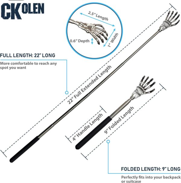 Ckolen Rascador de Espalda Telescópico, Palo de Masaje Extensible, Masajeador Rascador de Espalda para Aliviar la Picazón - Image 2