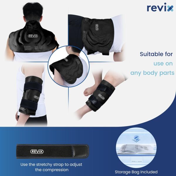 REVIX Paquete de hielo XXXL de 20 pulgadas para rodillas reutilizable, envoltura de rodilla de hielo con compresión fría para artritis, desgarro de menisco y ACL - Image 4
