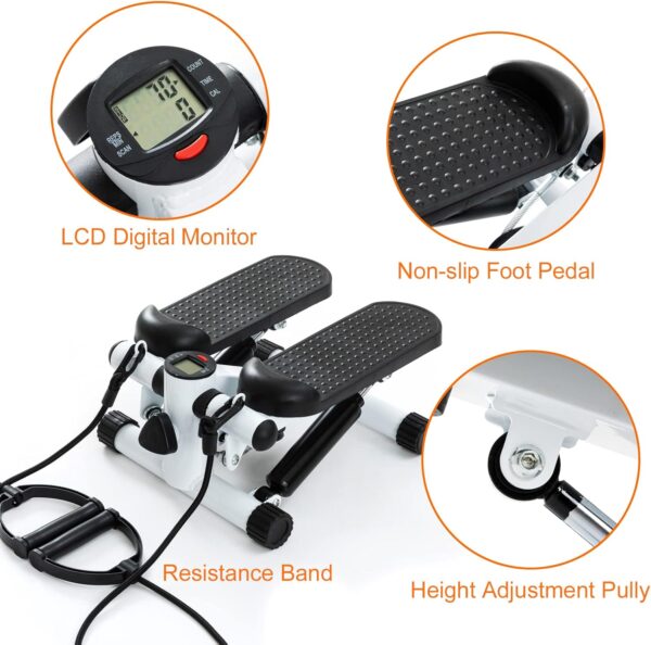 Pejevir Stepper para ejercicios, mini escaleras con banda de resistencia y contador de calorías, máquina de ejercicio de fitness para ejercicio, fitness, oficina, casa - Image 2