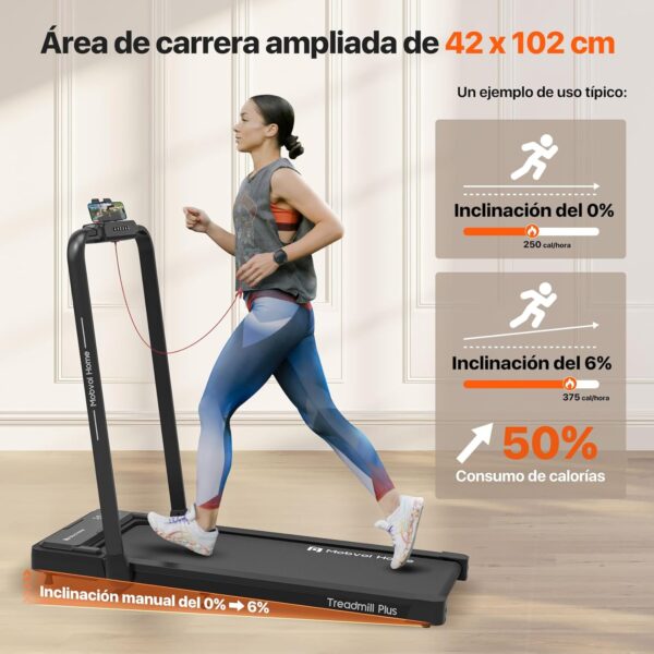 Mobvoi Home Treadmill Plus 3 en 1 Cinta de Correr Plegable para Debajo del Escritorio con Almohadilla para Caminar de 2,5 HP, compacta, para Oficina en casa, Control Remoto, 120 kg, 12 km/h - Image 5