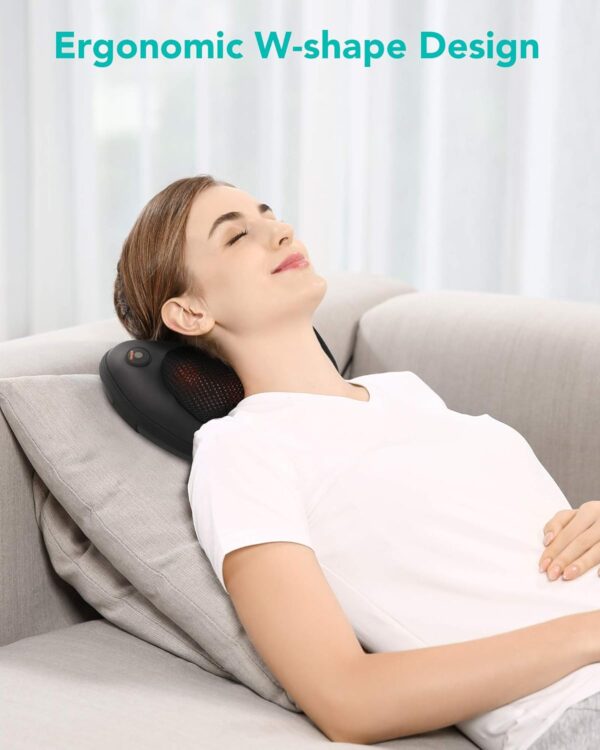 Masajeador Cervical y Cuello Shiatsu Almohada Masaje con Función de Calor e Rotación 3D Masaje de Calor para Relajación de Fatiga en Casa, Oficina - Image 4