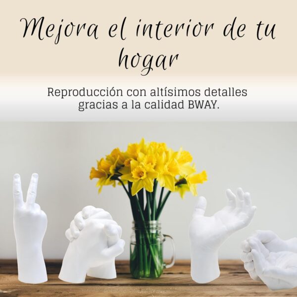 BWAY Moldes Manos Kit - Alginato para Moldes - Escultura Manos Pareja - Fácil de Usar y Excelente Nivel de Detalle - Instrucciones multilingües - Image 7