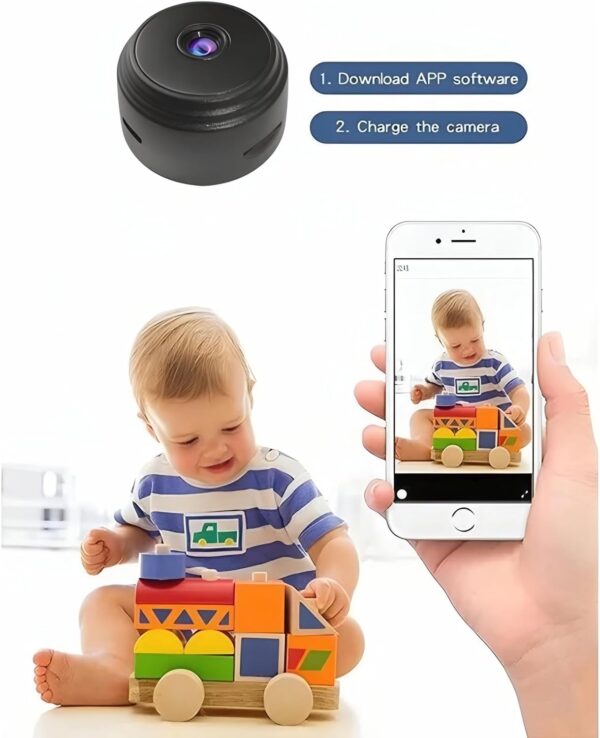Easywoow cámara IP WiFi 360° a9 cámara de vigilancia con Sensor fhd 1080p,visión Nocturna,Seguridad para hogar notificaciones en Tiempo Real, admite Tarjeta SD,detección de Movimiento - Image 5