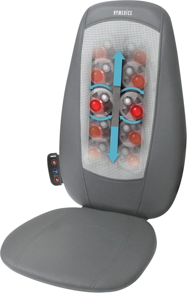 Homedics Shiatsu Asiento Masajeador Eléctrico para Espalda y Hombros – Silla Ajustable para el Hogar y Oficina- Gris Deluxe Shiatsu Masajeador Eléctrico para Pies con Calor - Image 2