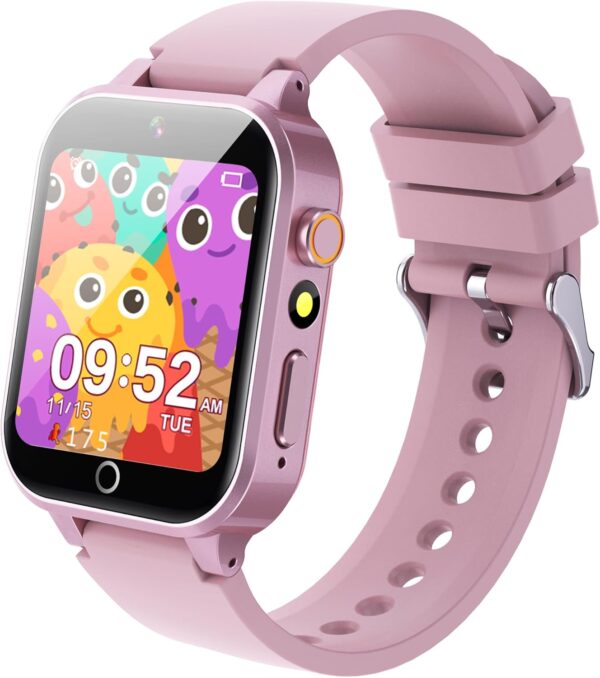Ruopoem Reloj Inteligente Niño, Smartwatch Niños con 26 Juegos Cámara Música Vídeo Podómetro Audiolibro Despertador HD Pantalla Táctil, Reloj Niño Juguetes Regalos para Niños Niñas 4-12