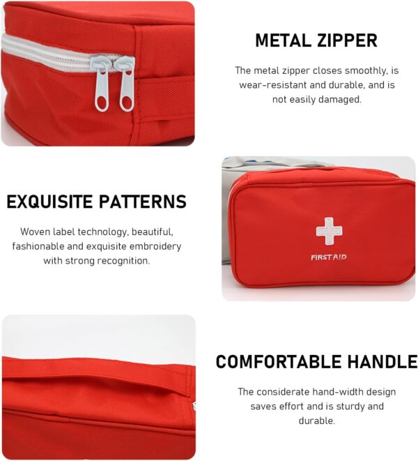 Bolsa de medicina de viaje de 2 piezas, bolsa de medicina de primeros auxilios, bolsa de medicina para senderismo y camping, bolsa de almacenamiento de medicina, bolsa de medicina portátil - Image 5