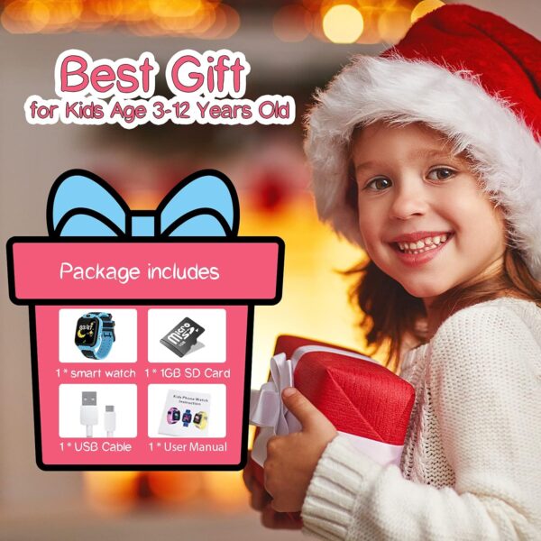 Reloj Inteligente Niño con 16 Juegos, Smartwatch Niños MP3 Música HD Cámara Vídeo Alarma Pantalla Táctil, Reloj para Niños Regalos Niños y Niñas de 3-12 Años - Image 7