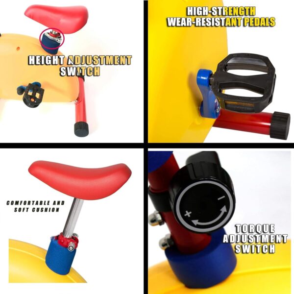 Equipo De Ejercicio Divertido Y Fitness para NiñOs, Bicicleta EstáTica De Interior con Asiento Ajustable, Adecuado para NiñOs De 3 A 8 AñOs - Image 4