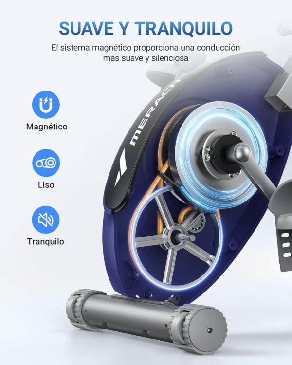 MERACH Bicicleta Estática Plegable 4 en 1, Bici Spinning con Monitor LCD y Medición de Pulso Manual, Bicicletas Fitness Magnéticas con Cómodo Cojín de Asiento, para el Hogar, Ahorro de Espaci - Image 6