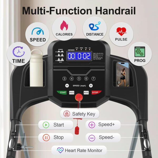 FYC Cinta de correr plegable para apartamentos pequeños, máquina eléctrica para gimnasio en casa, entrenamiento de fitness, caminar, fácil de instalar, ahorra espacio - Image 4