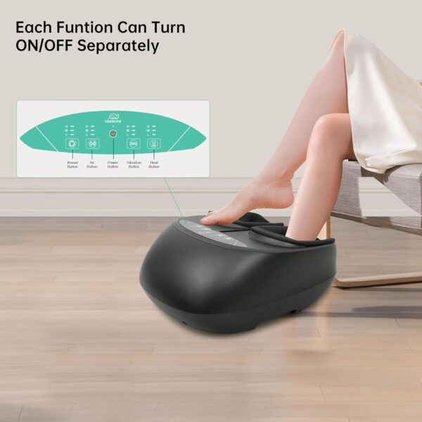 Snailax Masajeador de Pies, Masajeador Shiatsu de Pies con Calor, Amasamiento, Compresión, Vibración, Masaje Eléctrico para Fascitis Plantar del Pie, Dolor de Neuropatía, Calentador de Pies, Regalos - Image 6