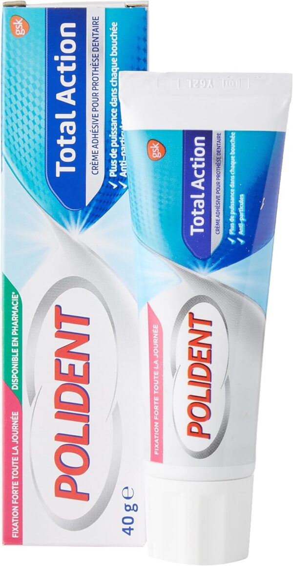 Polident - Crema fijadora de protección de encías, para prótesis dentales parciales o completas, sin sabor, 40 g lote de 6 - Image 2